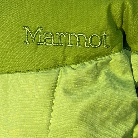 Marmot down puffer jacket-3 zipper pockets/cinch waist/up-down double-zip front - Picture 4 of 16
